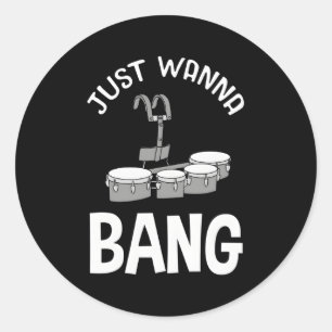 Marching Band Quad Tenor Drum für Trommler Runder Aufkleber