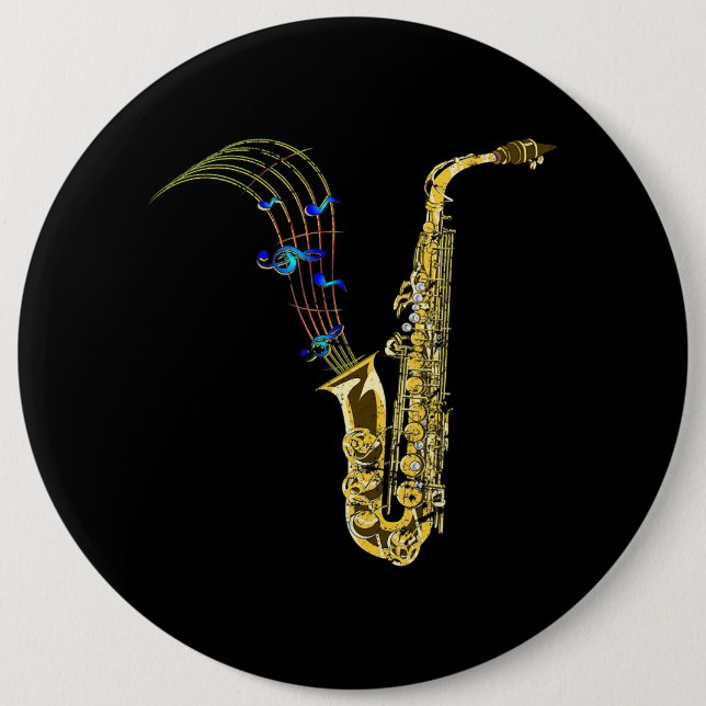 Marching Band Saxophonist Gift Jazz Music Saxophon Button (Vorderseite)