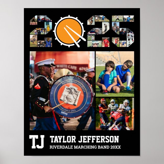 Marching Band Senior Class of 2025 Foto Collage Poster (Vorne)