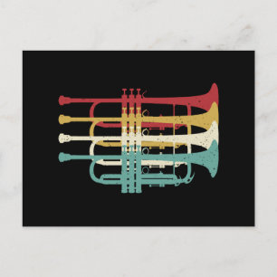 Marching Band Trumpet Player Retro Design Feiertagspostkarte