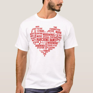 Marching Band Word Cloud Tshirt - Red