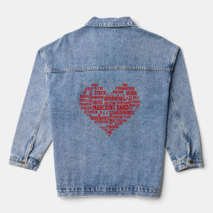 Marching Band Word Cloud Tshirt - Red Jeansjacke
