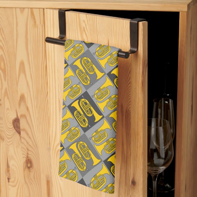 Marching Baritone Crosshatch Geschirrtuch (Drittel gefaltet)