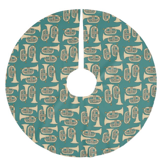 Marching Baritone Crosshatch Polyester Weihnachtsbaumdecke (Vorderseite)