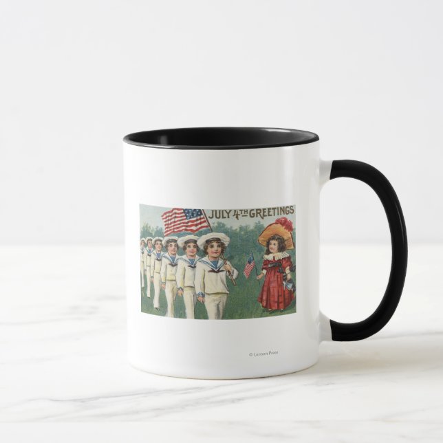 Marching Boys als Matrosen verkleidet Tasse (Rechts)
