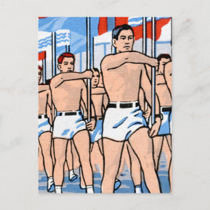 Marching Boys Postcard Postkarte