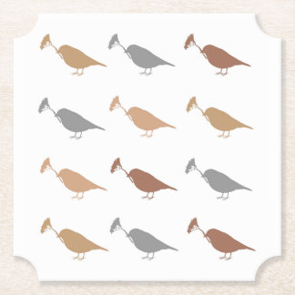 Marching Daisy Bird Design Brown Paper Untersetzer