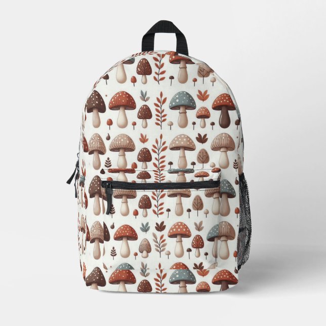 Marching Mushrooms Bedruckter Rucksack (Vorderseite)