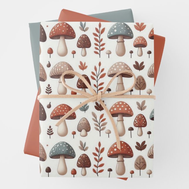 Marching Mushrooms Geschenkpapier Set (Beispiel)