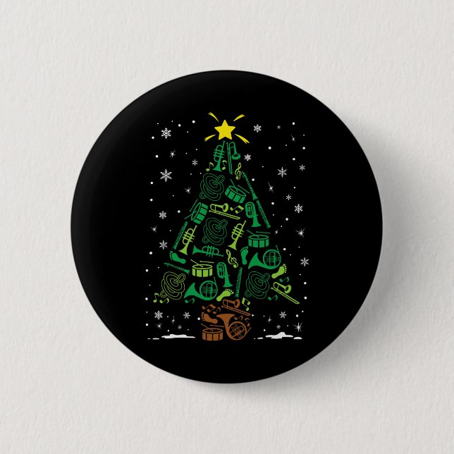 Marching Nd Instrument Family Matching Christmas T Button (Vorderseite)