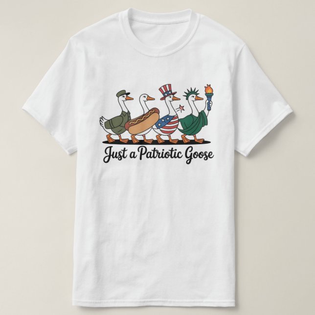 Marching Patriotic Geese T-Shirt Funny 4th of July (Design vorne)