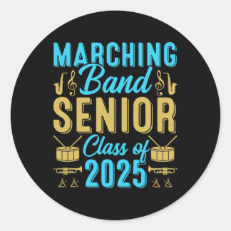 Marching und Senior Cl von 2025 und Senior 25 Grad Runder Aufkleber