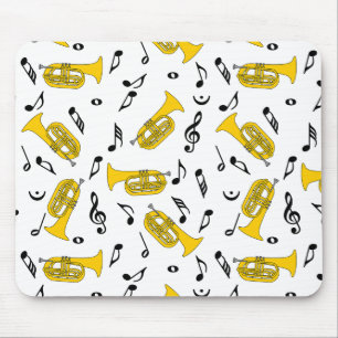 Marching von Baritone Musiknotens Treble Clefs Mousepad