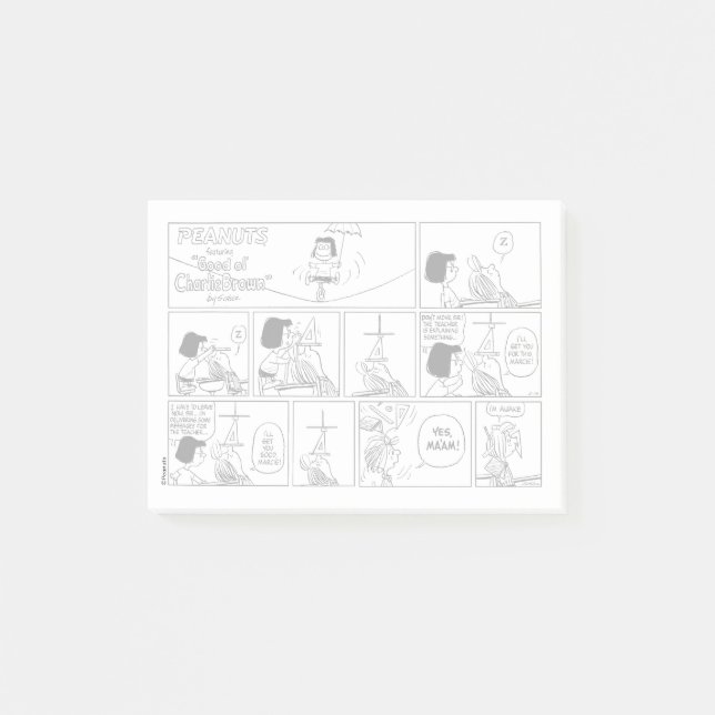 Marcie & Peppermint Patty im Klassenzimmer Post-it Klebezettel (Vorderseite)