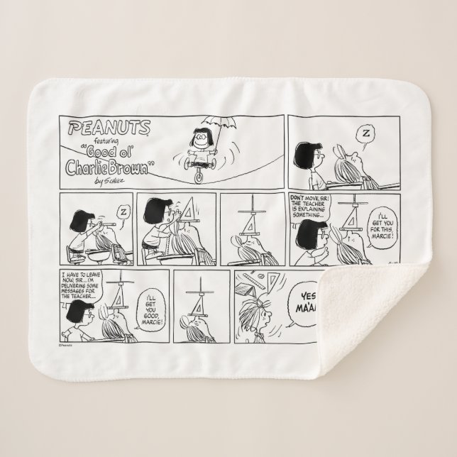 Marcie & Peppermint Patty im Klassenzimmer Sherpadecke (Vorderseite (Horizontal))