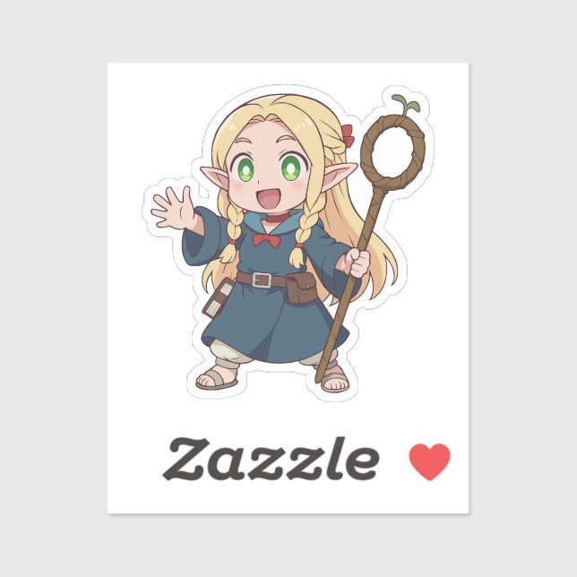 Marcille Chibi Elf-Zauberer Aufkleber (Blatt)