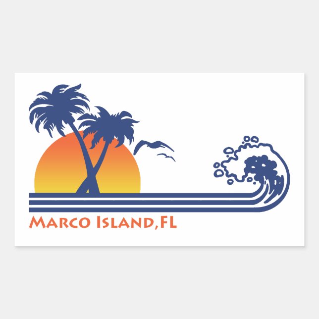 Marco Island FL Rechteckiger Aufkleber (Vorderseite)