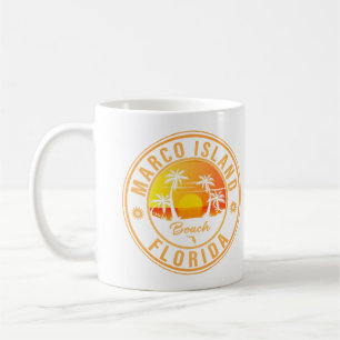 Marco Island Florida Karte Palmbaum Vintage 60er Kaffeetasse