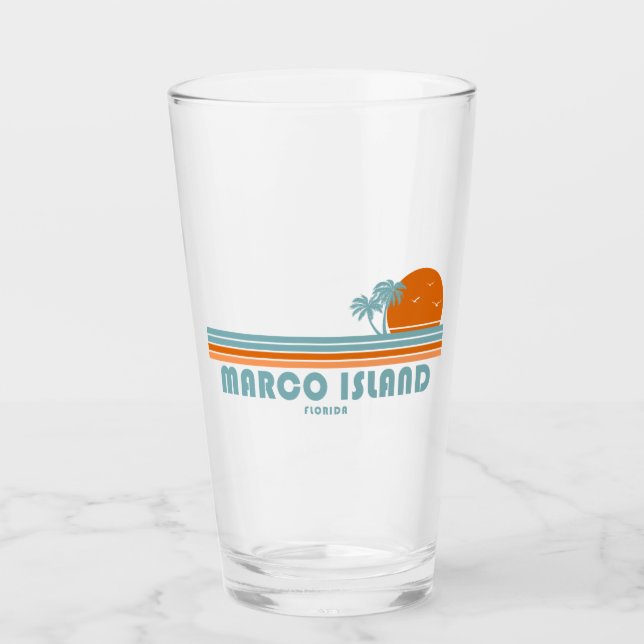 Marco Island Florida Sun Palmen Glas (Vorderseite)