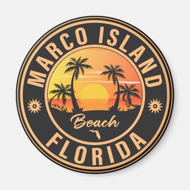 Marco Island Florida Surfstrand Vintager 60er Magnet (Vorne)