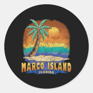 Marco Island Florida Vintag Beängstigendes Souveni Runder Aufkleber