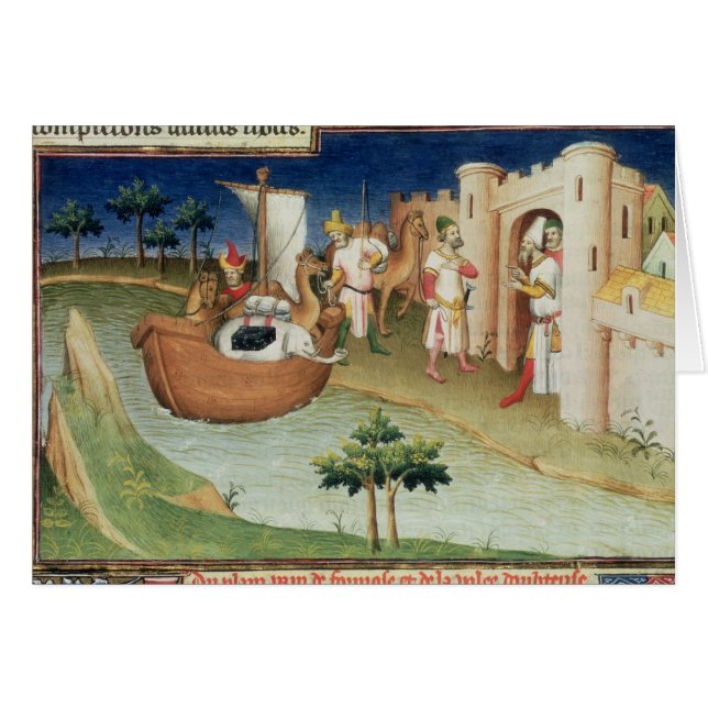 Marco Polo mit dem Elefant- und Kamelankommen (Vorderseite (Horizontal))