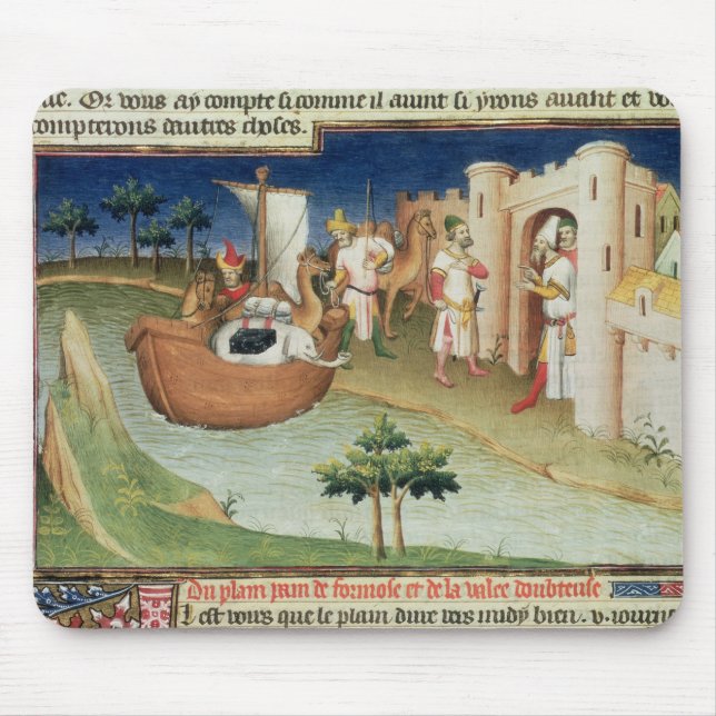 Marco Polo mit dem Elefant- und Kamelankommen Mousepad (Vorne)