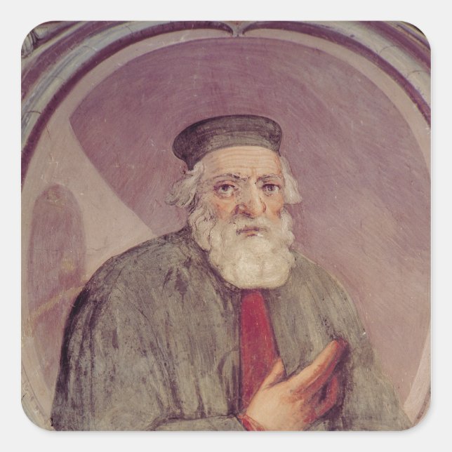 Marco Polo vom "Sala del Mappamondo" Quadratischer Aufkleber (Vorderseite)