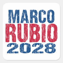 Marco Rubio 2028 (ungl) Quadratischer Aufkleber