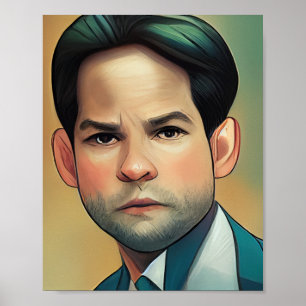 Marco Rubio Comic Style Poster