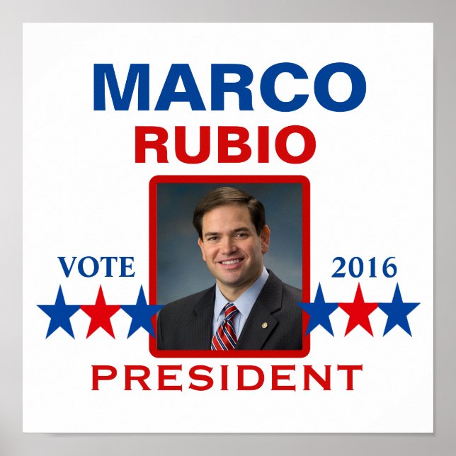 Marco Rubio für den Präsidenten 2016 Poster (Vorne)