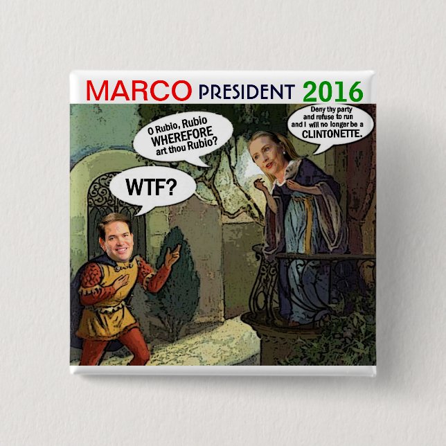Marco Rubio für Präsidenten 2016 Button (Vorderseite)