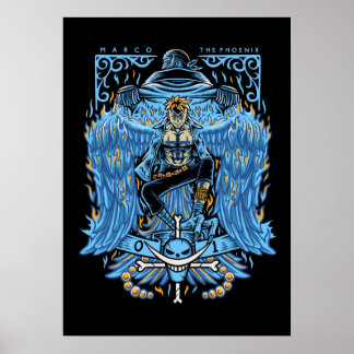 Marco The Phoenix Whitebeard Pirates Poster