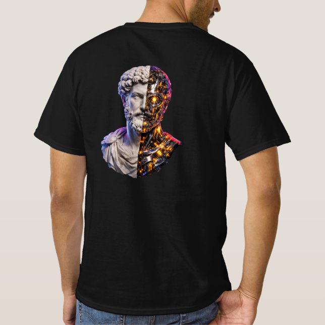 Marcus Aurelius Cyberpunk T-Shirt (Rückseite)