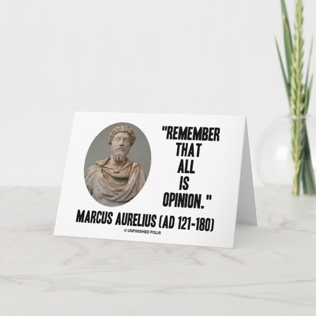 Marcus Aurelius erinnert sich daran, dass alles nu Karte (Vorderseite)