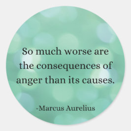 Marcus Aurelius: Erobern Sie Wut, finden Sie inner Runder Aufkleber