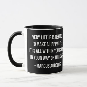 Marcus Aurelius Happy Life Quotation Tasse