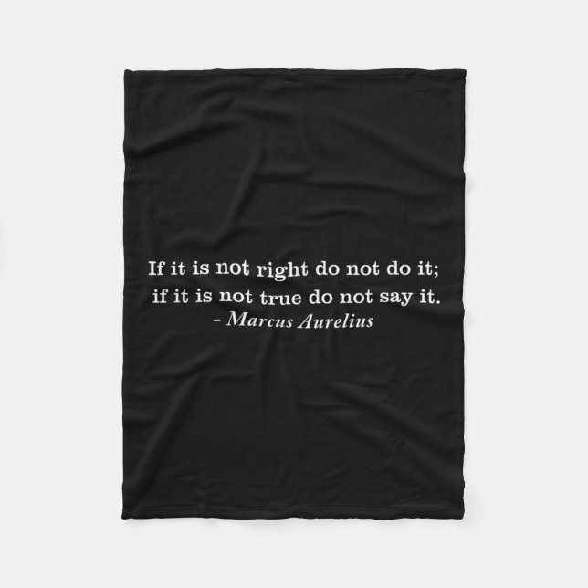 Marcus Aurelius Integrity Quote Fleecedecke (Vorderseite)