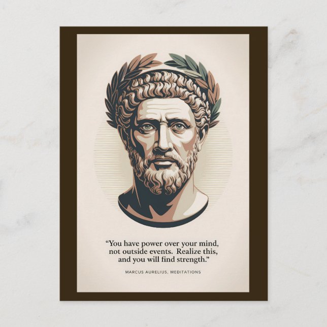 Marcus Aurelius Meditations Quote Illustration Art Postkarte (Vorderseite)