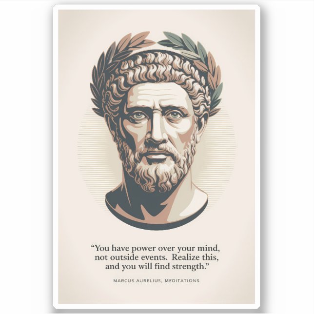 Marcus Aurelius Meditations Zitat Illustrationskun Aufkleber (Vorderseite)