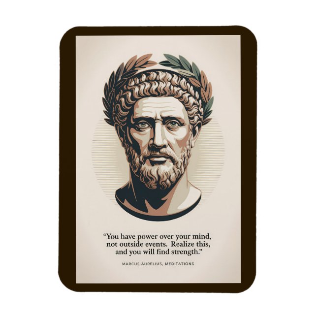 Marcus Aurelius Meditations Zitat Illustrationskun Magnet (Vertikal)