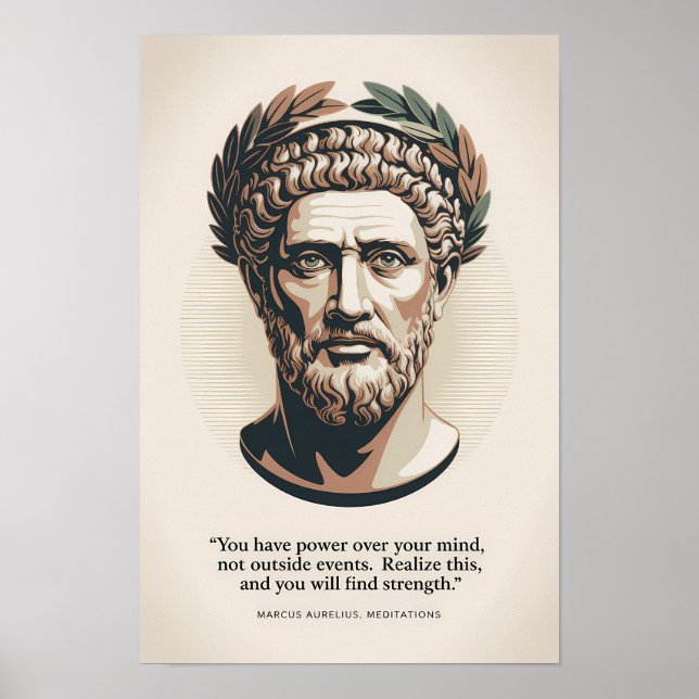 Marcus Aurelius Meditations Zitat Illustrationskun Poster (Vorne)