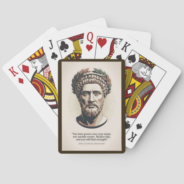 Marcus Aurelius Meditations Zitat Illustrationskun Spielkarten (Rückseite)