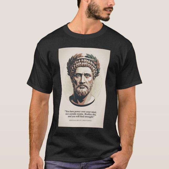 Marcus Aurelius Meditations Zitat Illustrationskun T-Shirt (Vorderseite)