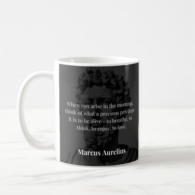 Marcus Aurelius morgendliche Reflexion: Dankbarkei Kaffeetasse (Links)