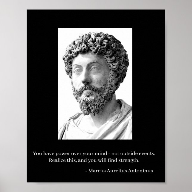 Marcus Aurelius Poster - Schwarz/Weiß (Vorne)