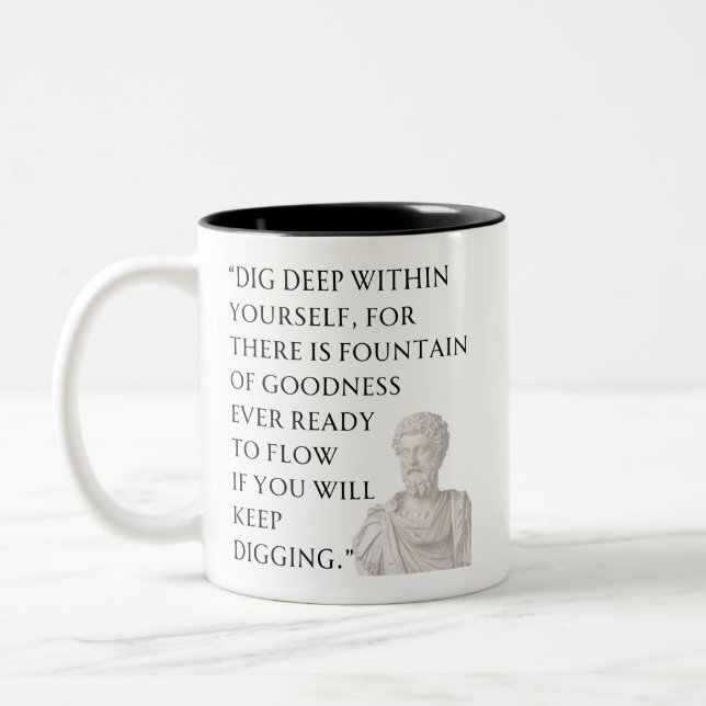 Marcus Aurelius Quote Mug Zweifarbige Tasse (Links)