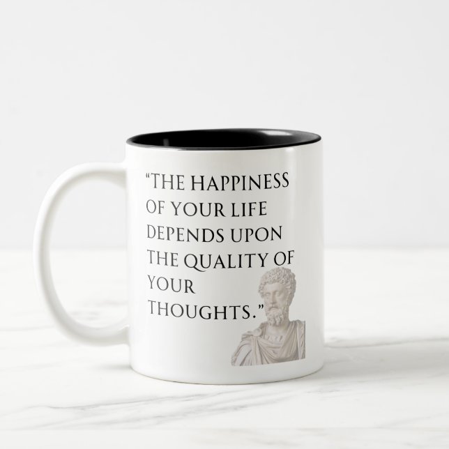 Marcus Aurelius Quote Mug Zweifarbige Tasse (Links)