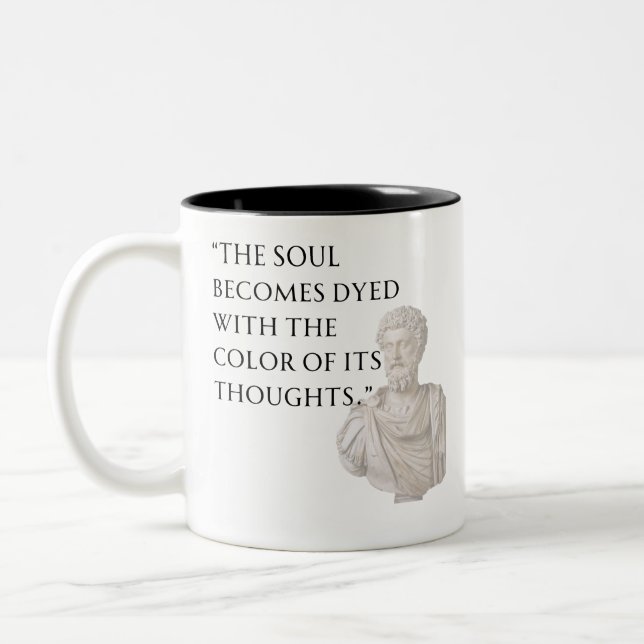 Marcus Aurelius Quote Mug Zweifarbige Tasse (Links)