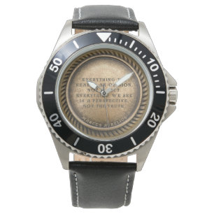 Marcus Aurelius Quote Opinionated Coin Armbanduhr